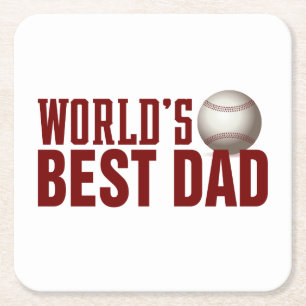 Weltweit bester Vater Typografie-Baseball  Unterse Rechteckiger Pappuntersetzer