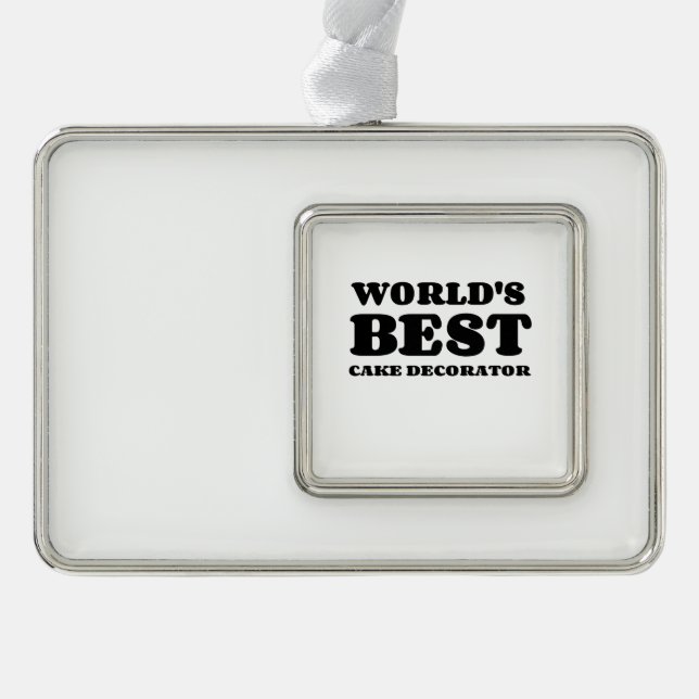 WELTWEIT BESTES CAKE DECORATOR Rahmen-Ornament SILBER (Vorderseite)