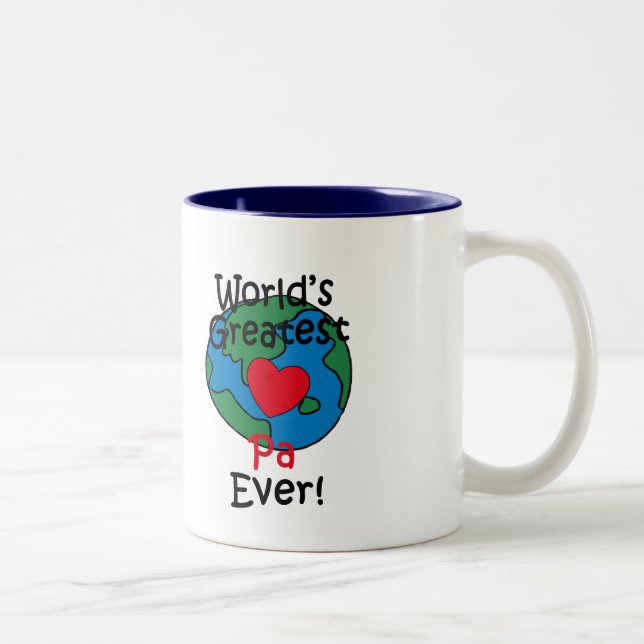 Weltweit Bestes Pa-Herz Zweifarbige Tasse (Rechts)