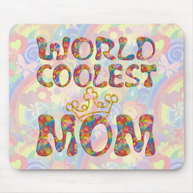 Weltweit Coolste Mama | BLUME POWER Mousepad (Vorne)