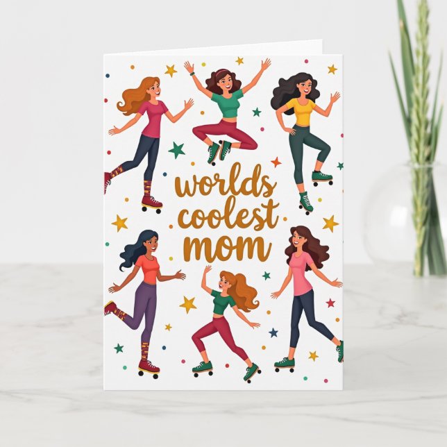 Weltweit coolste Mutter-Rollschuh-Karte Karte (Vorderseite)