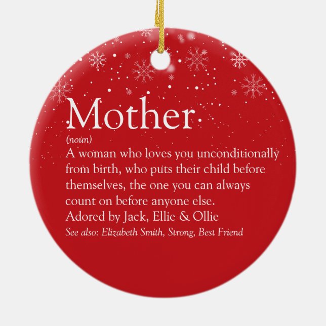 Weltweit das beste Mama-Definition-Foto der Mama Keramik Ornament (Hinten)