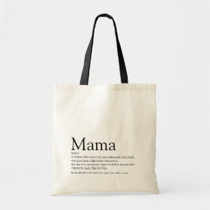 Weltweit das beste Mama Definition Zitat Tragetasche