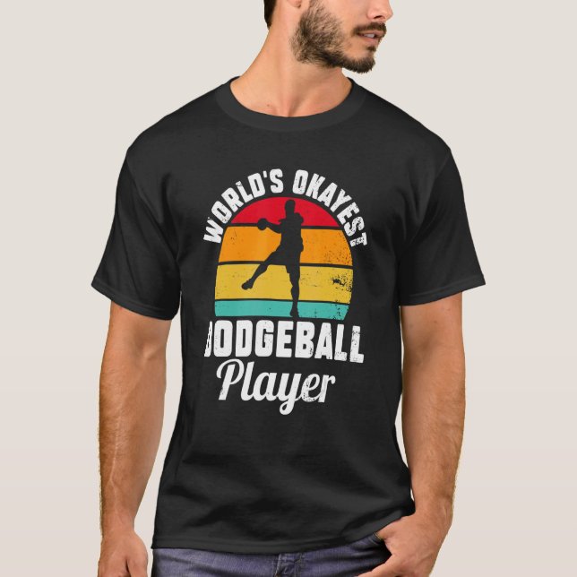 Weltweit der beste Dodgeball Player Retro Dodge Ba T-Shirt (Vorderseite)