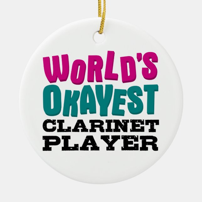 Weltweit die beste Klarinettenspielerin Funny Musi Keramikornament (Vorne)