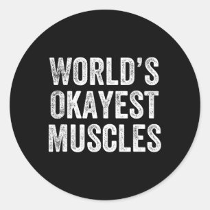 Weltweit die besten Muskeln Gym Weightlifter Bodyb Runder Aufkleber