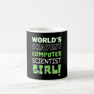 Weltweit gerade ein Computerwissenschaftlermädche Kaffeetasse