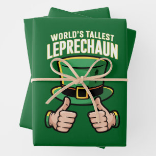 Weltweit größter Leprechaun Lustiger irischer Humo Geschenkpapier Set