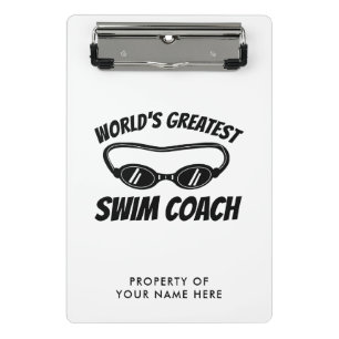 Weltweit größter Swim-Trainer Geburtstagsgeschenk Mini Klemmbrett