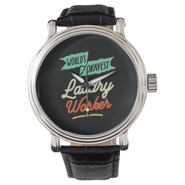 Weltweit ist die Arbeit von "Superest Laudry" Armbanduhr (Vorderseite)