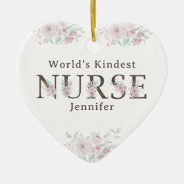 Weltweit nettese Krankenpflegerin Florales Weihnac Keramik Ornament