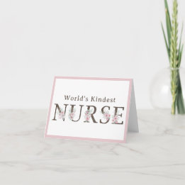 Weltweit netteste Krankenpflegerin Florales Weihna Dankeskarte