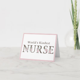 Weltweit netteste Krankenpflegerin Florales Weihna Dankeskarte