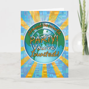 Weltweit Party mit Globe Einladung