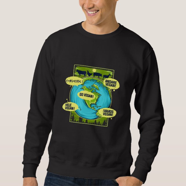 Weltweit Vegan 1 Sweatshirt (Vorderseite)