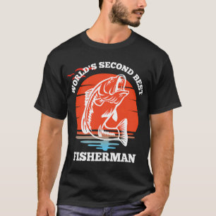 Weltweit zweitbester Fischer - lustiges Angel-T-Sh T-Shirt