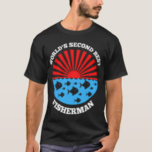 Weltweit zweitbester Fischer - lustiges Angel-T-Sh T-Shirt