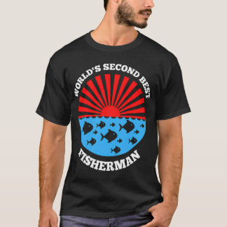Weltweit zweitbester Fischer - lustiges Angel-T-Sh T-Shirt