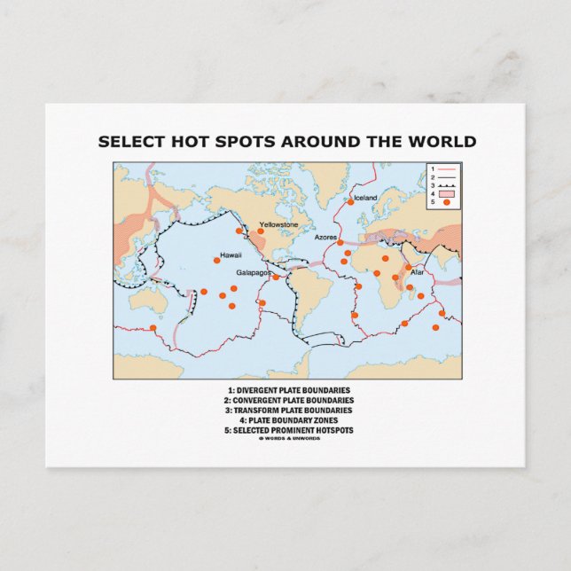 Weltweite Auswahl von Hot Spots Postkarte (Vorderseite)