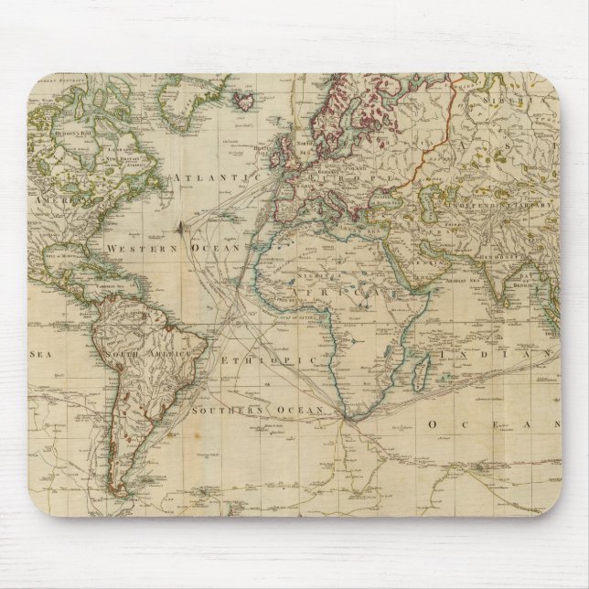 Weltweite Handfarbenkarte Mousepad (Vorne)