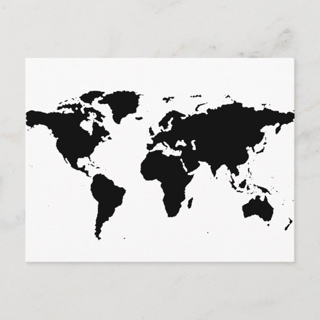Weltweite schwarze Grafik Postkarte (Vorderseite)
