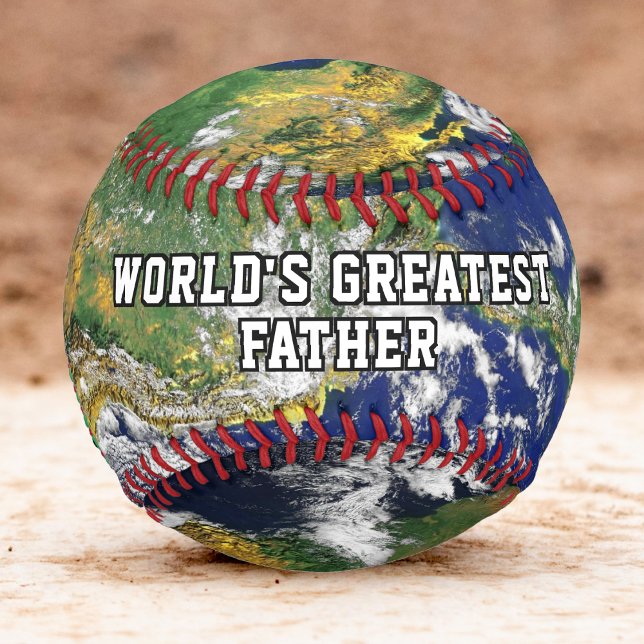 Weltweite Weltkarte des größten Vaters Planet Erde Baseball (earth globe world's greatest father baseball)
