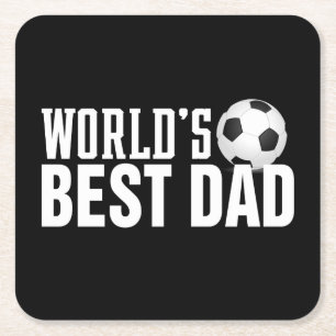 Weltweiter bester Vater Typografie-Fußball Unters Rechteckiger Pappuntersetzer