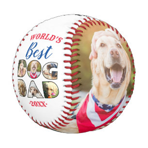 Weltweiter Hund-Vater-Zitat-Fotocollage-Hund Lover Baseball