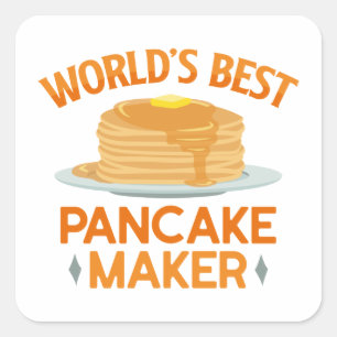 Weltweiter Pancakes-Maker Quadratischer Aufkleber