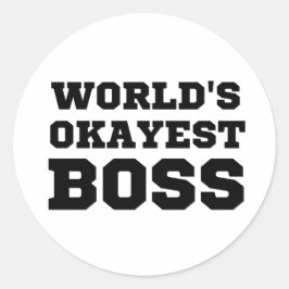 Weltweiter Superboss Runder Aufkleber