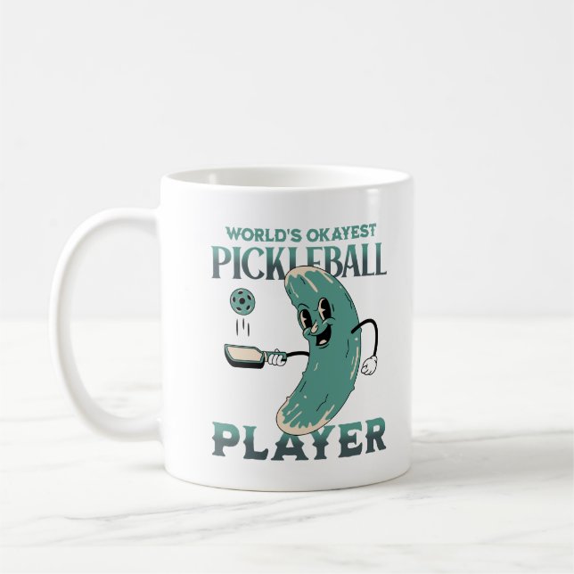 Weltweiter Superstar Pickleball-Spieler-Fun-Pickle Kaffeetasse (Links)