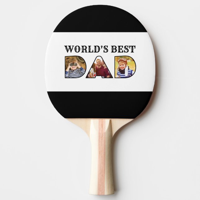 Weltweites bestes Vater-Zitat 3 - Fotocollage-Bloc Tischtennis Schläger (Vorderseite)