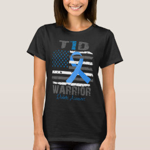 Weltweites Diabetes-Bewusstsein Blaues Band T1d Kr T-Shirt