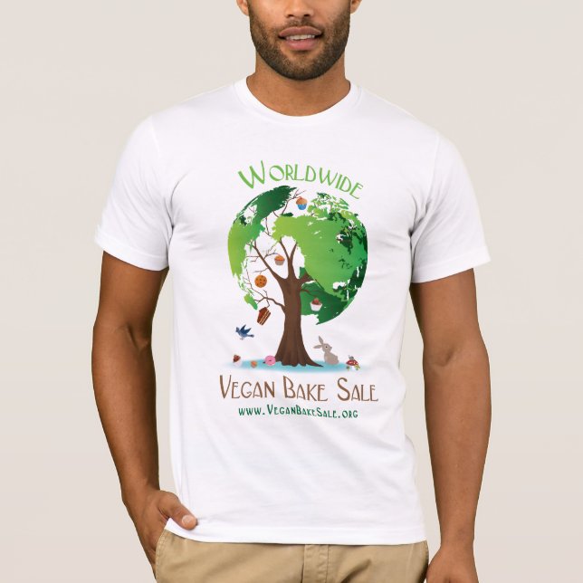 Weltweites veganes backen Verkaufs-Shirt durch T-Shirt (Vorderseite)