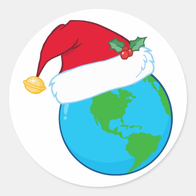 WeltweiWeihnachtsfeiertag Runder Aufkleber (Vorderseite)