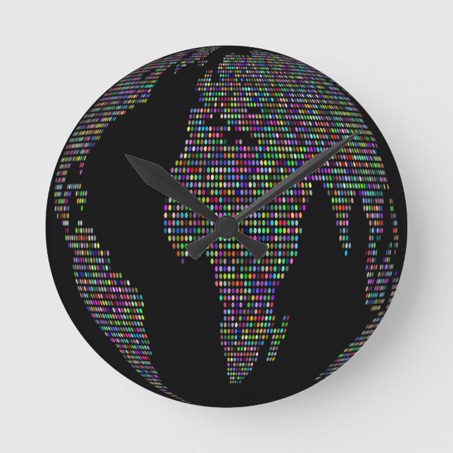 Weltweltweltkarte Runde Wanduhr (Vorderseite)