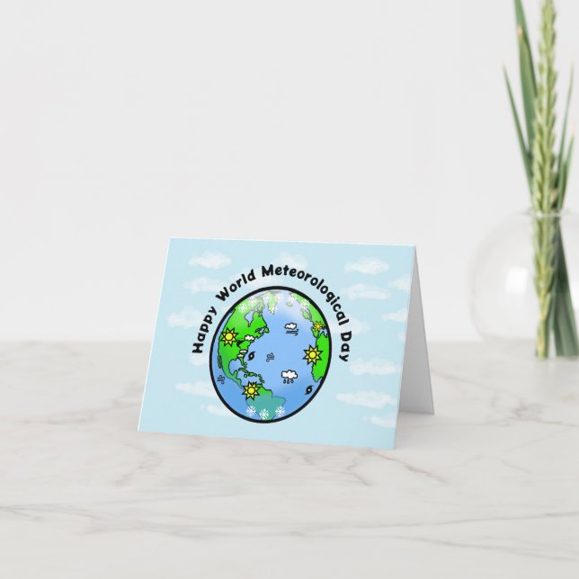Weltwetterkarte Feiertagskarte (Vorderseite)
