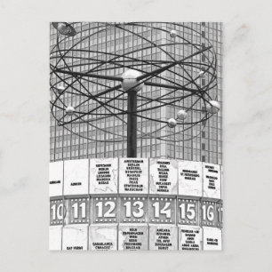 Weltzeituhr, Alexanderplatz, Berlin, B & W (W Postkarte