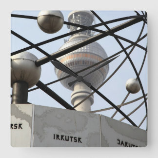 Weltzeituhr Fernsehturm Berlin Quadratische Wanduhr
