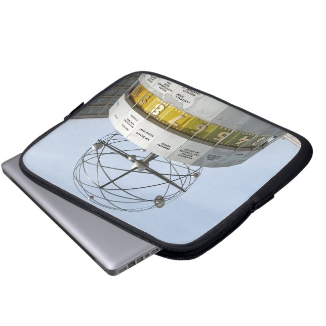 Weltzeituhr in Berlin Laptopschutzhülle (Vorne Knopf)
