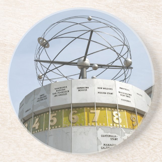 Weltzeituhr in Berlin Untersetzer (Vorne)