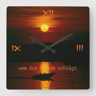 Wem die Zeit schlägt Quadratische Wanduhr