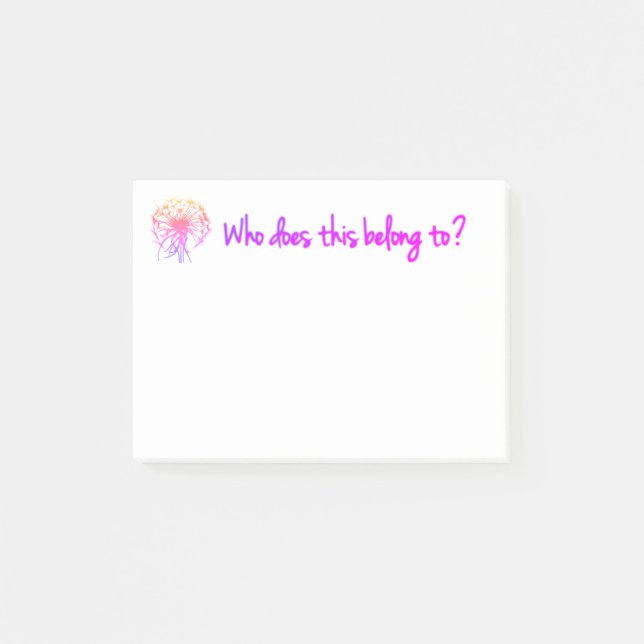 Wem gehört dieses? Post-Itanmerkungen Post-it Klebezettel (Vorderseite)