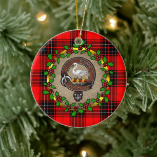 Wemyss Clan Abzeichen & Tartan Personalisiert Keramik Ornament