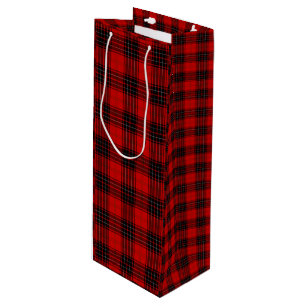 Wemyss-Tartan rot-schwarzes Karo Geschenktüte Für Weinflaschen