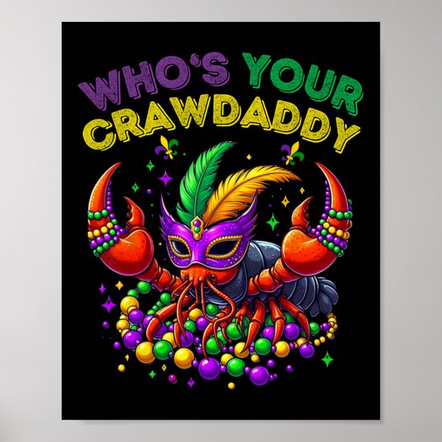 Wen Ihr Crawdaddy Crawfish Jester Beads Funny Ma Poster (Vorne)