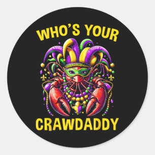 Wen Ihr Crawdaddy Crawfish Jester Beads Funny Ma Runder Aufkleber