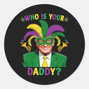 Wen Ihr Crawdaddy Crawfish Jester Trump Beads Ma Runder Aufkleber