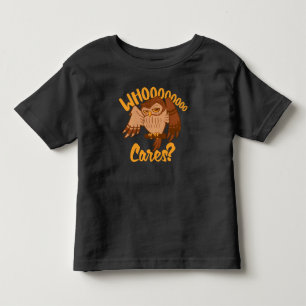 Wen interessiert lustige sorglose Cartoon-Eule-Zei Kleinkind T-shirt