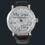 Wen kümmert's, ich bin müde! - Logo für Eatlovepra Armbanduhr<br><div class="desc">Schönes graues und weißes Zickzack Muster,  das sich kümmert,  ich bin müde Uhren! Funny Uhren für Rentner.. Umfasst unser Logo für "eatlovepray". (kann auf Anfrage entfernt werden). Maßgeschneidertes Design akzeptiert. Kontaktieren Sie mich für weitere Informationen. Geeignete Designanfrage angenommen. Klicken Sie unten auf den Link "Den Designer frag".</div>